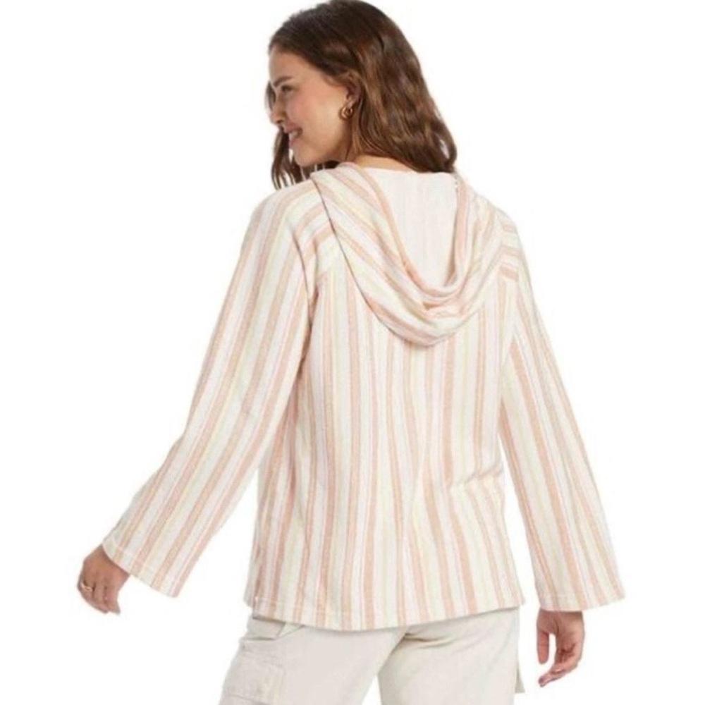 Roxy Wild & Free Boho Hippie Poncho Striped Hoodie - Picture 2 of 9